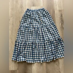 Blue and White Checkered Women's Skirt